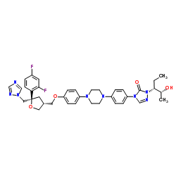 2,5-anhydro-1,3,4-trideoxy-2-(2,4-difluorophenyl)-4-({4-[4-(4-{1-[(2R,3R)-2-hydroxypentan-3-yl]-5-oxo-1,5-dihydro-4H-1,2,4-triazol-4-yl}phenyl)piperazin-1-yl]phenoxy}methyl)-1-(1H-1,2,4-triazol-1-yl)-D-threo-pentitol picture