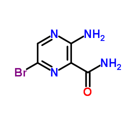 3-氨基-6-溴吡嗪-2-甲酰胺结构式