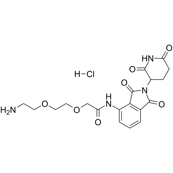 Thalidomide-amido-PEG2-NH2 hydrochloride结构式