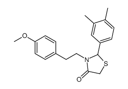 2-(3,4-dimethylphenyl)-3-[2-(4-methoxyphenyl)ethyl]-1,3-thiazolidin-4-one结构式