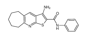 3-amino-6,7,8,9-tetrahydro-5H-1-thia-10-azacyclohepta[f]indene-2-carboxylic acid phenylamide结构式