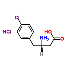 (R)-3-氨基-4-(4-氯苯基)丁酸盐酸盐结构式