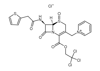 2,2,2-trichloroethyl (1S,6R,7R)-N-[7-(thien-2-ylacetamido)ceph-3-em-3-ylmethyl]pyridinium chloride 4-carboxylate 1-oxide结构式