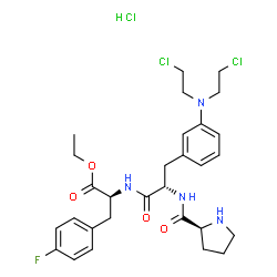 ethyl N-[3-[bis(2-chloroethyl)amino]-3-phenyl-N-L-prolyl-L-alanyl]-4-fluoro-3-phenyl-L-alaninate monohydrochloride结构式