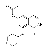 4-oxo-5-(tetrahydro-2H-pyran-4-yloxy)-3,4-dihydroxyquinazolin-7-yl acetate结构式
