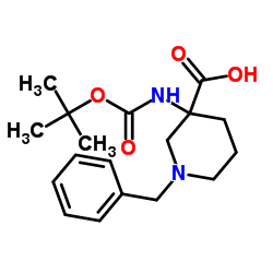 1-苄基-3-叔丁氧羰基氨基哌啶-3-甲酸结构式