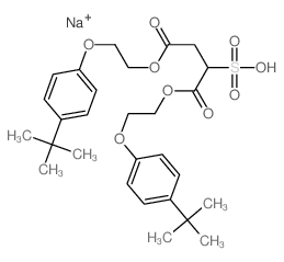 Butanedioic acid,2-sulfo-, 1,4-bis[2-[4-(1,1-dimethylethyl)phenoxy]ethyl] ester, sodium salt(1:1) Structure