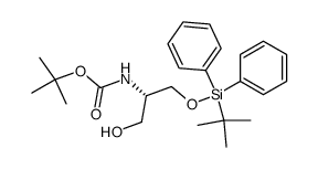 (2S)-[1-(tert-butyldiphenylsilanyloxymethyl)-2-hydroxyethyl]carbamic acid tert-butyl ester结构式