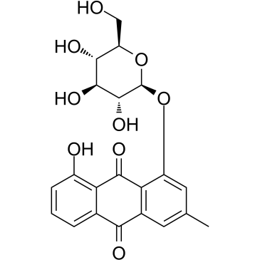 大黄酚-1-O-葡萄糖苷结构式