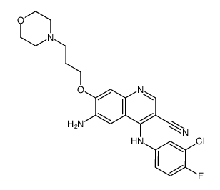 6-Amino-4-(3-chloro-4-fluoro-phenylamino)-7-(3-morpholin-4-yl-propoxy)-quinoline-3-carbonitrile Structure