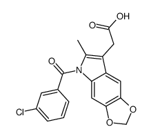 5-(3-Chlorobenzoyl)-6-methyl-5H-1,3-dioxolo[4,5-f]indole-7-acetic acid结构式