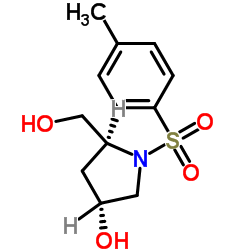 (3R,5S)-5-(羟基甲基)-1-甲苯磺酰吡咯烷-3-醇结构式