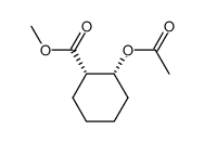 (+/-)-cis-2-acetoxy-cyclohexanecarboxylic acid methyl ester结构式