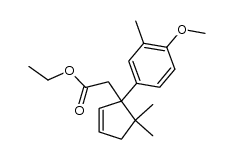 ethyl 2-(1-(4-methoxy-3-methylphenyl)-5,5-dimethylcyclopent-2-en-1-yl)acetate Structure