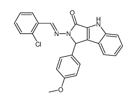 2-(2-chloro-benzylideneamino)-3-(4-methoxy-phenyl)-3,8-dihydro-2H-pyrrolo[3,4-b]indol-1-one Structure