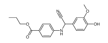 4-{[Cyano-(4-hydroxy-3-methoxy-phenyl)-methyl]-amino}-benzoic acid propyl ester结构式