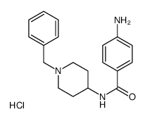 4-amino-N-(1-benzylpiperidin-1-ium-4-yl)benzamide,chloride Structure