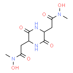 N,N'-Dihydroxy-N,N'-dimethyl-3,6-dioxo-2,5-piperazinedi(acetamide)结构式