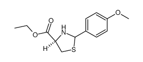 (4R) ethyl 2-(4-methoxyphenyl)thiazolidine-4-carboxylate Structure