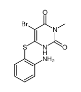 6-(2-Amino-phenylsulfanyl)-5-bromo-3-methyl-1H-pyrimidine-2,4-dione结构式