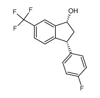 3-(4-fluorophenyl)-6-(trifluoromethyl)indan-1-ol结构式