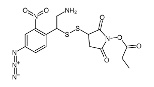 [3-[[2-amino-1-(4-azido-2-nitrophenyl)ethyl]disulfanyl]-2,5-dioxopyrrolidin-1-yl] propanoate结构式