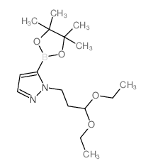 1-(3,3-二乙氧基丙基)-5-(4,4,5,5-四甲基-1,3,2-二噁硼烷-2-基)-1H-吡唑结构式