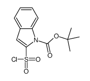 2-(氯磺酰基)-1H-吲哚-1-羧酸叔丁酯结构式