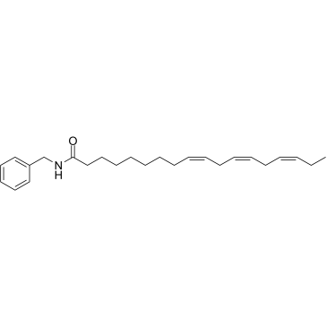 N-苄基-(9Z,12Z,15Z)-亚麻酰胺结构式