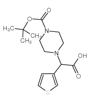2-(4-BOC-哌嗪基)-2-(3-噻吩基)乙酸结构式