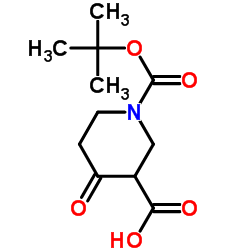 4-氧代-哌啶-1,3-二羧酸叔丁乙酯结构式
