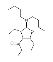 1-[2-(dibutylamino)-3,5-diethyl-2,3-dihydrofuran-4-yl]propan-1-one结构式