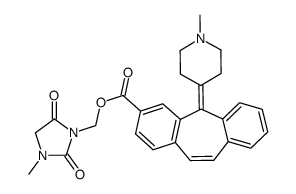 (3-methyl-2,5-dioxoimidazolidin-1-yl)methyl 11-(1-methylpiperidin-4-ylidene)dibenzo[1,3-e:1',2'-f][7]annulene-2-carboxylate结构式