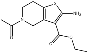 2-氨基-5-乙酰基-6,7-二氢-4H-噻吩并[4,5-C]吡啶-3-甲酸乙酯结构式