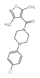 [4-(4-氯苯基)-1-哌嗪](3,5-二甲基-4-异噁唑基)-甲酮结构式