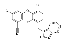 3-氯-5-[6-氯-2-氟-3-(1H-吡唑并[3,4-C]吡嗪-3-甲基)苯氧基]-苯甲腈结构式