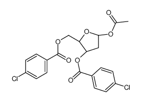 1-0-乙酰基-3,5-二-o-(p-氯苯并y)-2-脱氧-α,β-D-呋喃核糖苷结构式