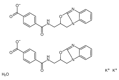 dipotassium,4-(1,2-dihydro-[1,3]oxazolo[3,2-a]benzimidazol-2-ylmethylcarbamoyl)benzoate,hydrate Structure