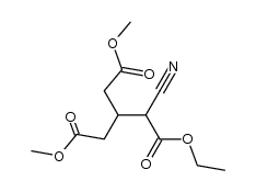 2-cyano-3-methoxycarbonylmethyl-glutaric acid-1-ethyl ester-5-methyl ester Structure