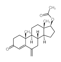 Androst-4-en-3-one,17-(acetyloxy)-6-methylene-, (17b)-结构式
