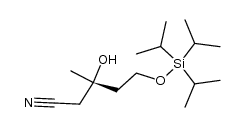 (S)-(-)-3-hydroxy-3-methyl-5-(triisopropylsiloxy)pentanonitrile结构式