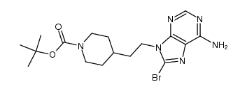 tert-butyl 4-[2-(6-amino-8-bromo-9H-purin-9-yl)ethyl]piperidine-1-carboxylate structure