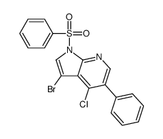 3-Bromo-4-chloro-5-phenyl-1-(phenylsulfonyl)-1H-pyrrolo[2,3-b]pyr idine Structure