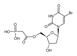 5-Bromo-2'-deoxy-5'-O-(phosphonoacetyl)uridine Structure