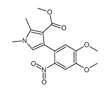 methyl 4-(4,5-dimethoxy-2-nitro-phenyl)-1,2-dimethyl-pyrrole-3-carboxy late Structure