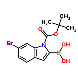 N-Boc-6-溴吲哚-2-硼酸结构式