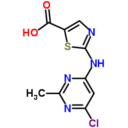 2-(6-氯-2-甲基嘧啶-4-基氨基)噻唑-5-羧酸结构式