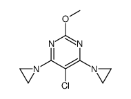 4,6-bis(aziridin-1-yl)-5-chloro-2-methoxypyrimidine结构式
