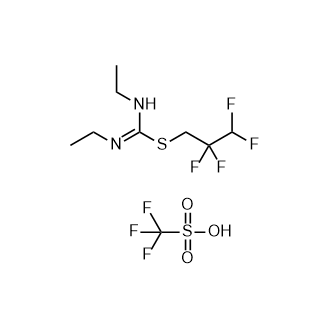 2,2,3,3-四氟丙基N,N'-氨基咪唑硫代甲酸二乙酯三氟甲烷硫酸盐结构式