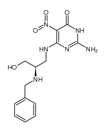 2-amino-6[[2'(R)-(benzylamino)-3'-hydroxypropyl]amino]-5-nitro-4(3H)-pyrimidinone Structure